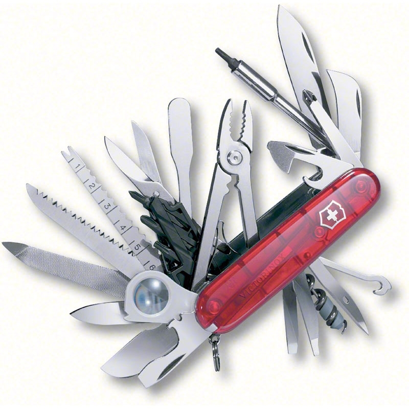 Nůž Swiss Army knife SWISS CHAMP XLT, red translucent